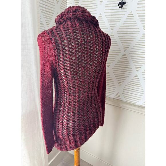 Helmut Lang Women’s Size P XS Red Open Knit Italian Wool Sweater - Picture 4 of 8